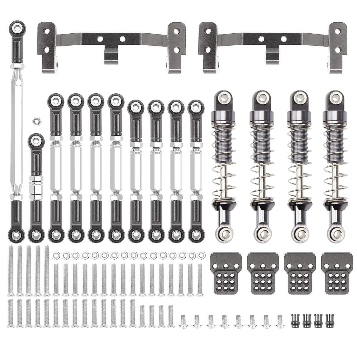 WPL C14 C24 MN D90 MN99S Metal Chassis Link Rod Pull Rod Mount Holder Shock Absorber Set RC Car Upgrades Parts Accessories