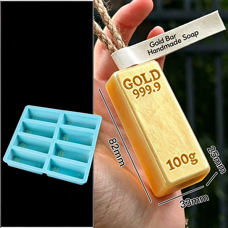 금색 벽돌 모양의 실리콘 몰드. 비누, 로션, 초콜릿, - Soap Making Instructions 리뷰 및 가격