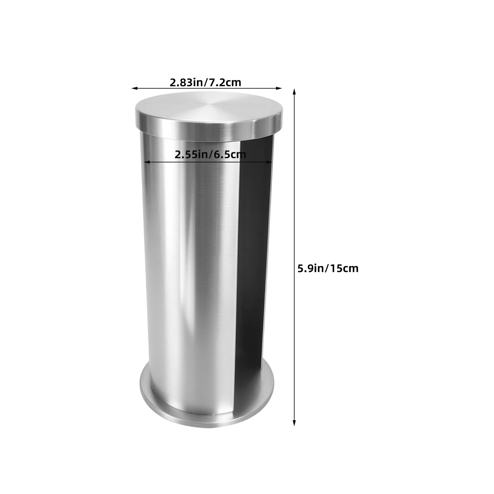 Stainless Steel Round Cotton Pad Holder Dispenser for Makeup Skincare Bathroom Vanity Organizer Clear Storage Box