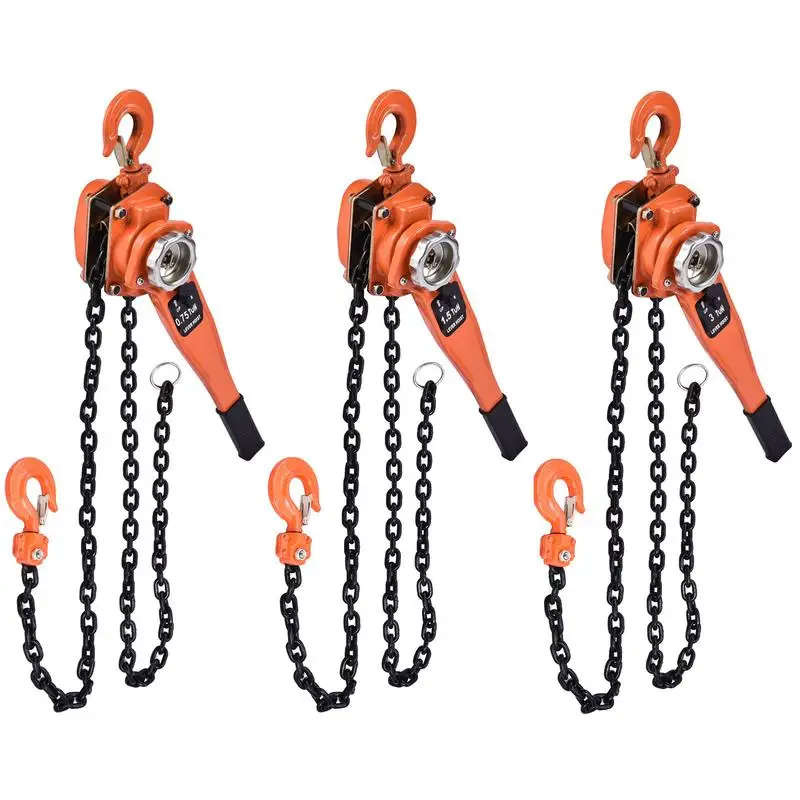 Lever Block Chain Hoist Manual Hoist Ratchet Lever Chain Block Puller Hoist with Hook Manganese Steel Heavy Duty Ratchet Lever