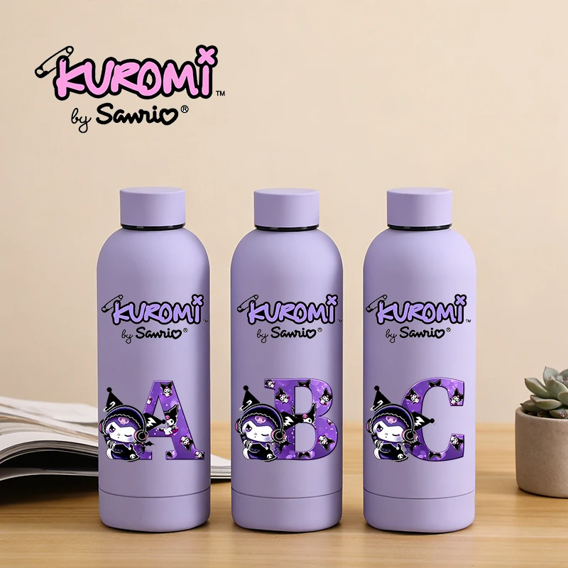 

500ML Sanrio Kuromi Thermos Cup Children Cute Stainless Steel Direct Drinking Water Cup Girl Large Capacity Drinking Bottle Gift