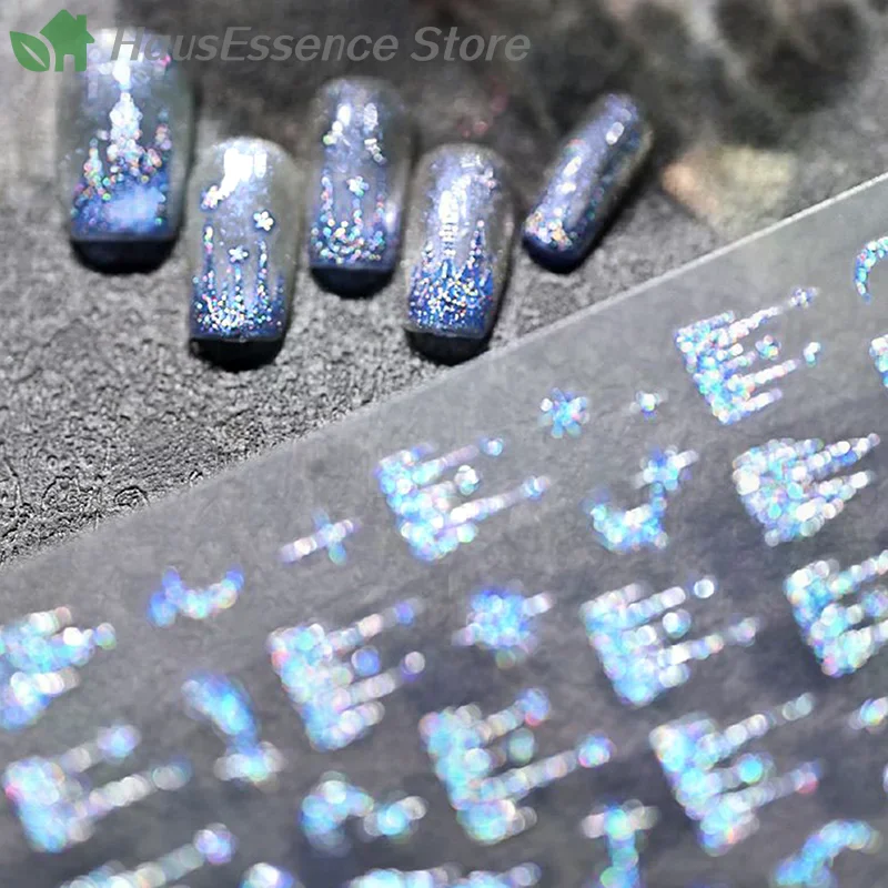 ※Embossed Nail Stickers Colorful Starry Sky Moon Castle Nail Decoration Decals Diy Self Adhesive Transfer Slider