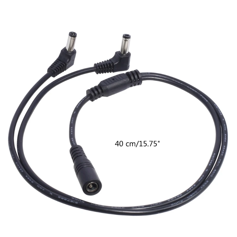 DC Power 1 Female to 2 Angled Male Way Splitter Adapter Connector Plug Cable 5.5mmx2.1mm 12V For CCTV Camera LED Strip