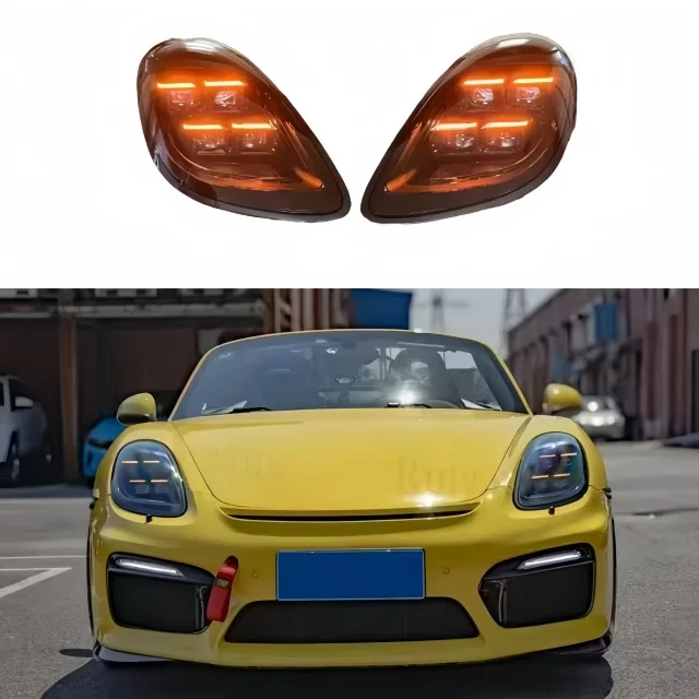 

For 2012-2015 981 Boxster Cayman Car Modification Upgrade Headlights LED Headlights Front Bumper Headlights