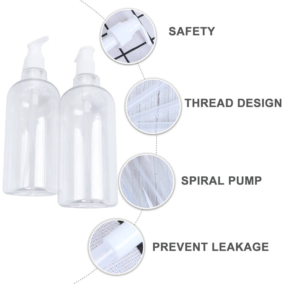 

8pcs Large Capacity Shampoo Bottles Refillable Plastic Bottles with Pump Subpackaging Bottle for Travel Home Use