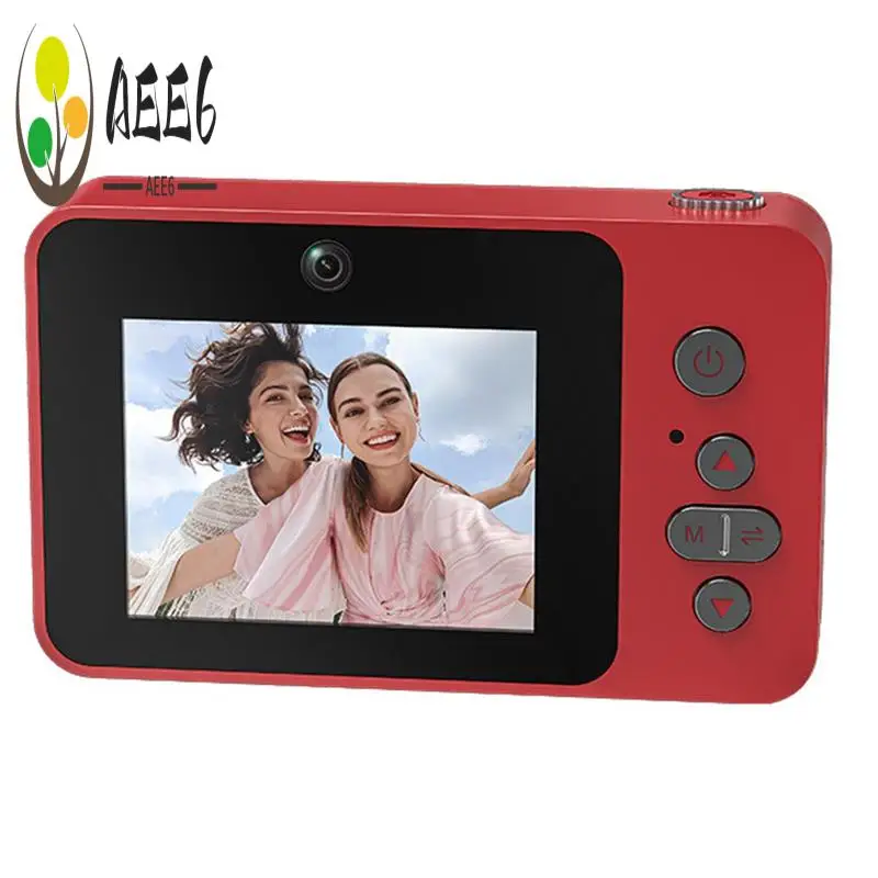 AEE6-2.4IN Retro CCD Digital Camera 8X Zoom Video Shooting Vlog Camera Supports MP3 Music Playback Full/Semi Mirror Design