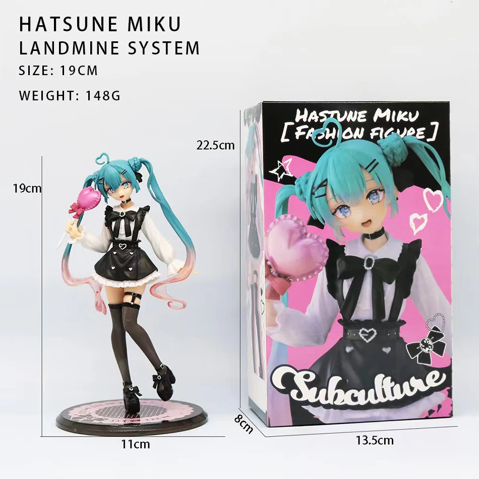 Figura de Anime de Hatsune Miku de 19 cm, Figura de Acción de Miku de Subcultura de Moda, Decoración de Habitación, Muñeca de Colección de PVC
