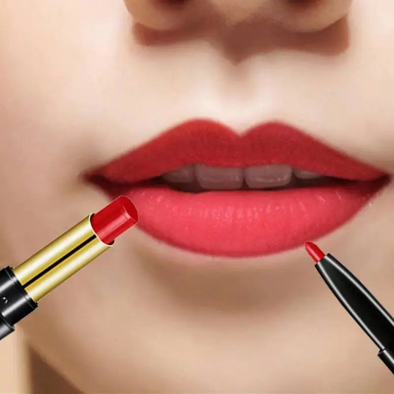 6 Color Matte Lipstick Lip Liner 2 In 1 Brand Makeup Lipstick Matte Durable Waterproof Nude Red Lipstick Lips Make Up