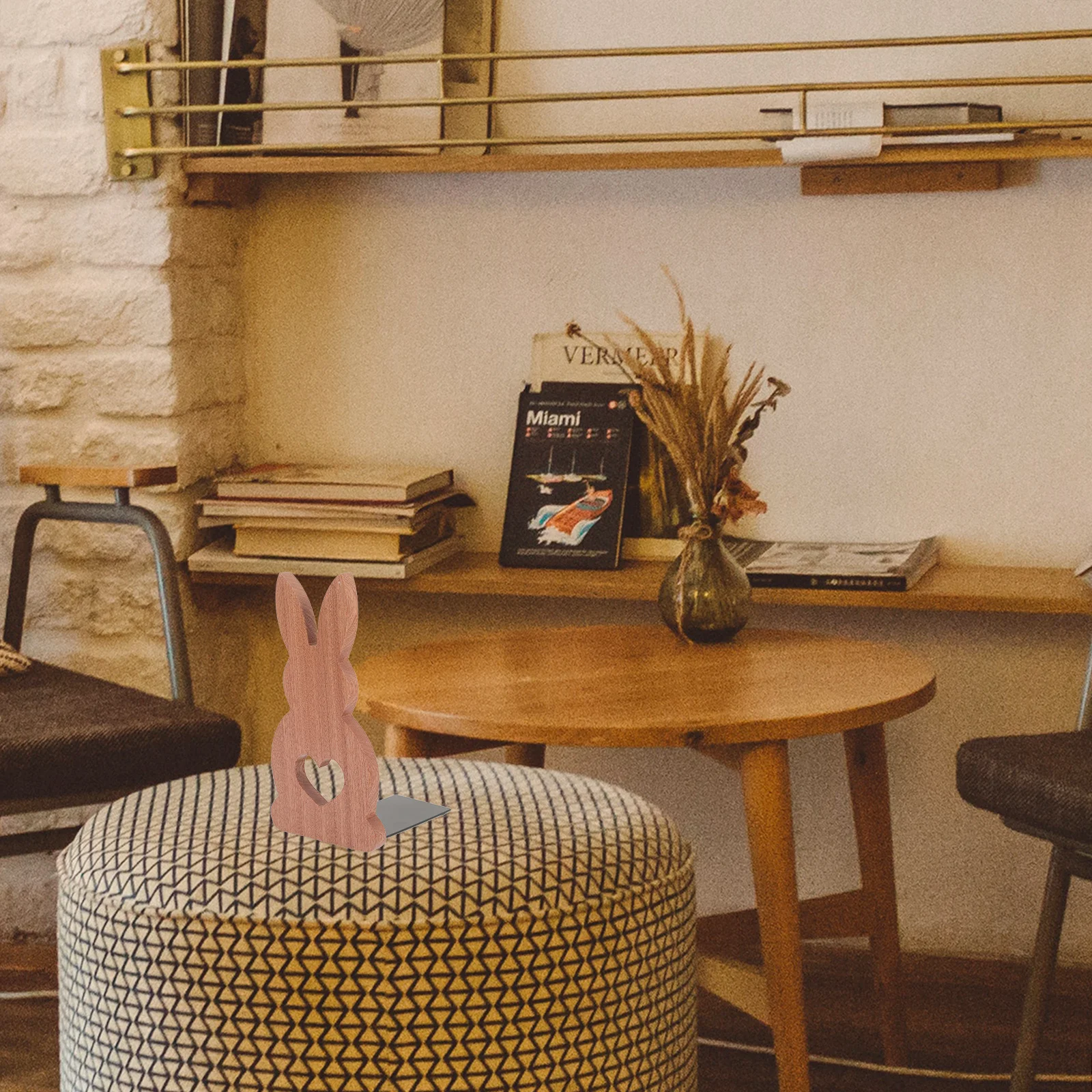 خشبية Bookend أرنب شكل الكرتون عدم الانزلاق كتاب سدادة الرف سطح المكتب حامل كتب الديكور أرنب الدفتين