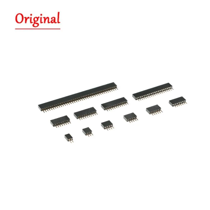 10Pcs/lot 1.27mm 1x2/3/4/5/6/7/8/9/10/12/20/40 Pin Stright Female Single Row Pin Header Strip PCB Connector