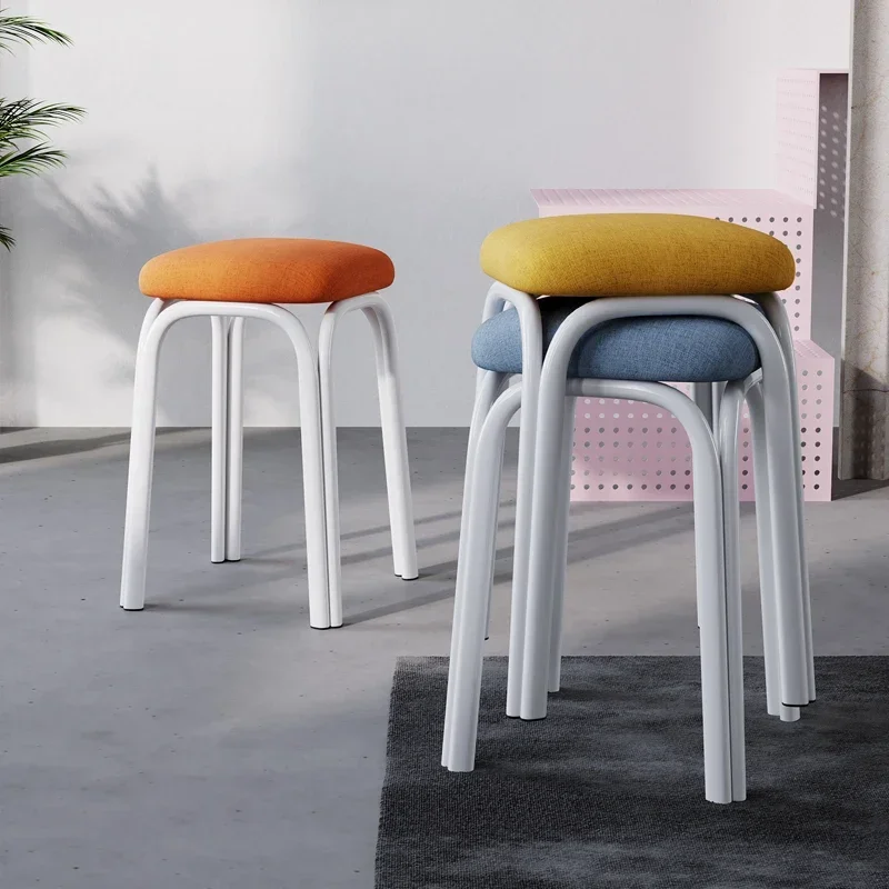 

High stool household dining small chair simple square stool stackable iron bench dining table modern simple dining chair living