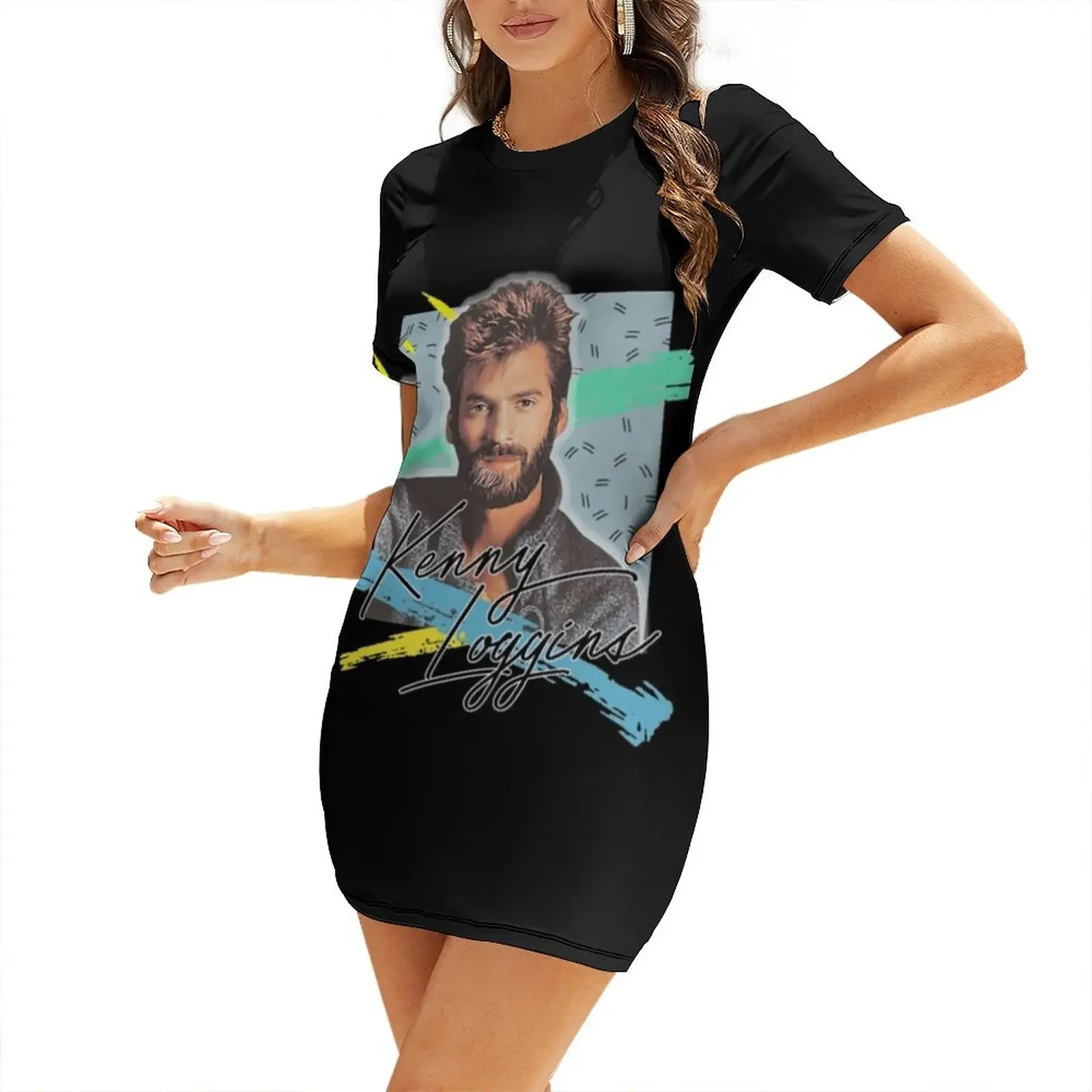 Kenny Loggins . Short-Sleeved Dress Dress for girls dress for woman beach outfits for women summer dresses women 2026