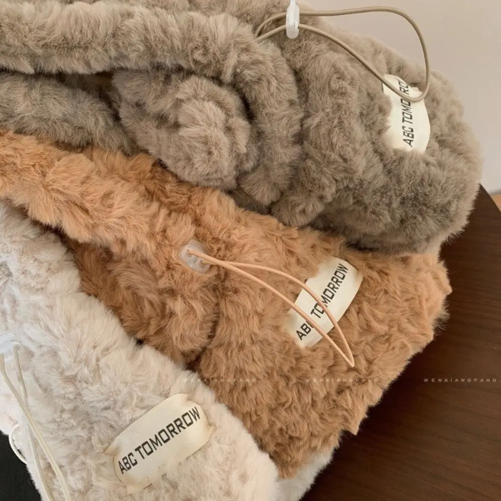 

Fashion Plush Bear Ears Beanies Hat Keep Warm Thickened Balaclava Hat Ear Protection Cap Earflaps Mask Skullies Set Outdoor