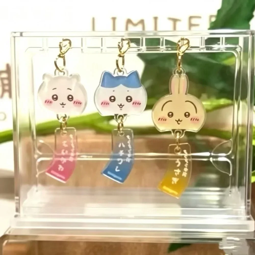 Kawaii Chiikawa Acrylic Wind Chime Pendant Mobile Phone Chain Keychain Xiaoba Flying Squirrel Cute Schoolbag Stationery Pendant image 4