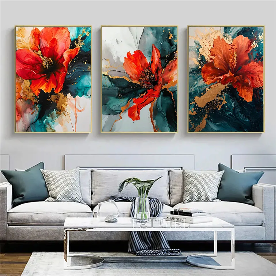 Diamond Painting Complete Kit Abstract Red Flower Texture Picture Full Square Round Mosaic Diamond Embroidery 5D DIY Home Decor