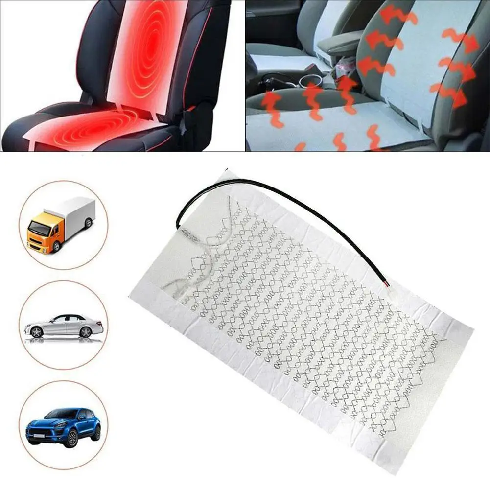 Cojín Calefactor de Asiento de Coche de Fibra de Carbono, Calefacción para el Cuerpo, Estilo de Coche, Calentador de Invierno, Almohadilla Calefactora de Asiento de Coche de Fibra de Carbono