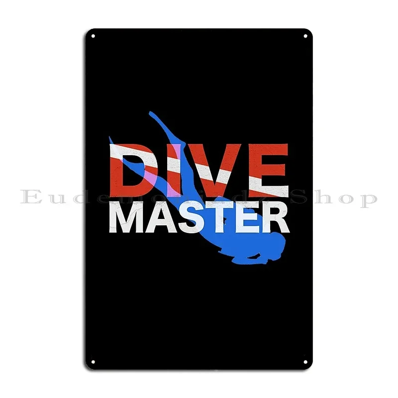 Dive Flag Dive Master Diver Blue Metal Plaque Printed Create Club Bar Designing Wall Plaque Tin Sign Poster