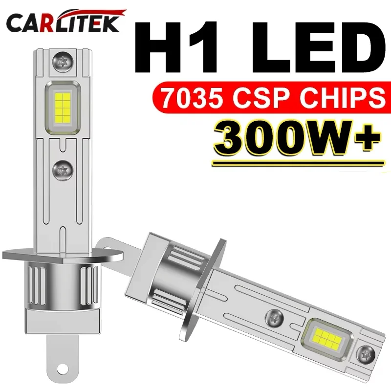 

2Pcs H1 LED Headlight Bulbs H1 LED Canbus LED Fog Lights Fanless 1:1 Wireless Mini Size Auto Lamps 6500K White Plug&Play 12V 24V