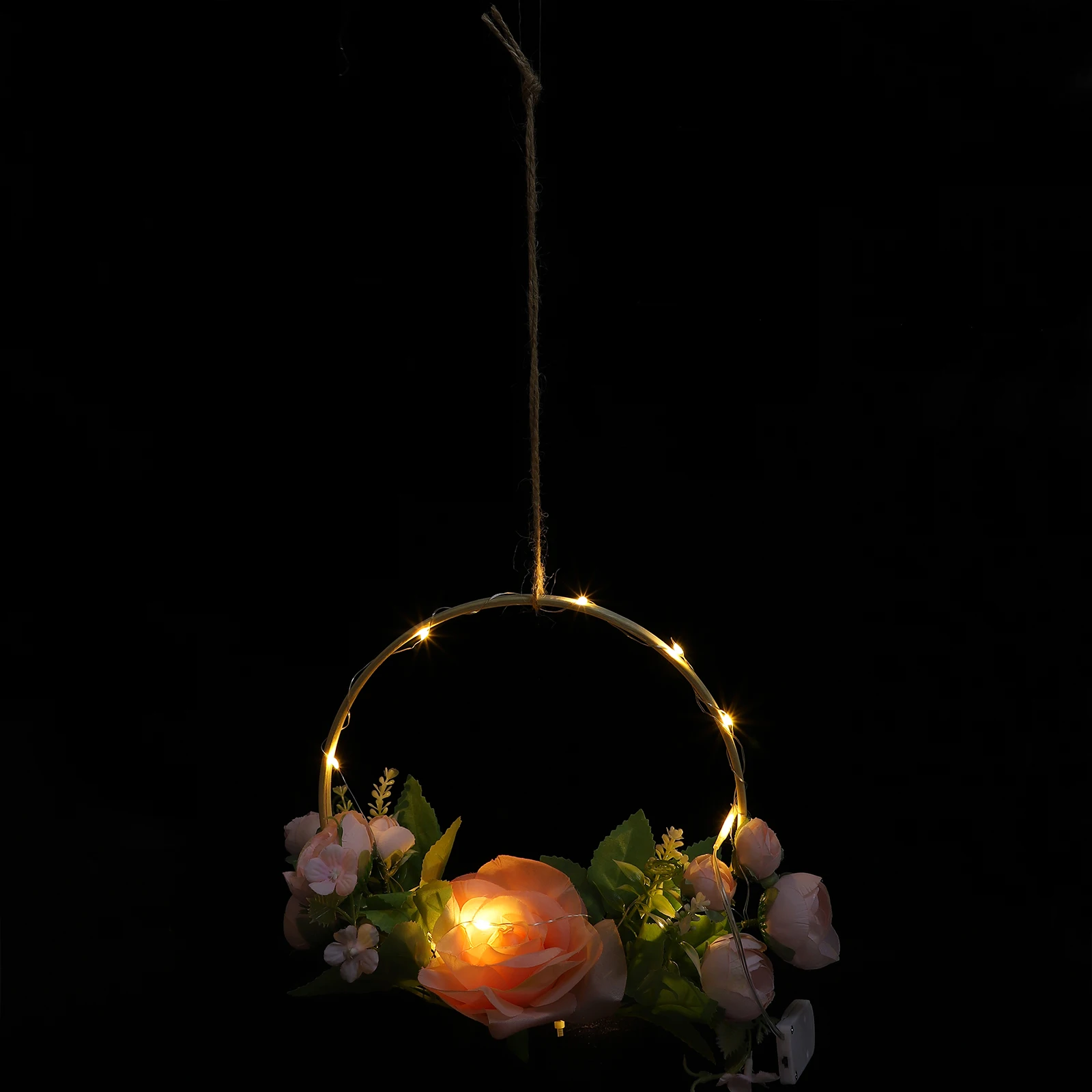 

1Pcs Flower Lamp Pendant Bamboo Flower Ring Light Wall Hanging Decor for Bedroom Living Room Housewarming Gift Bamboo Ring Lamp