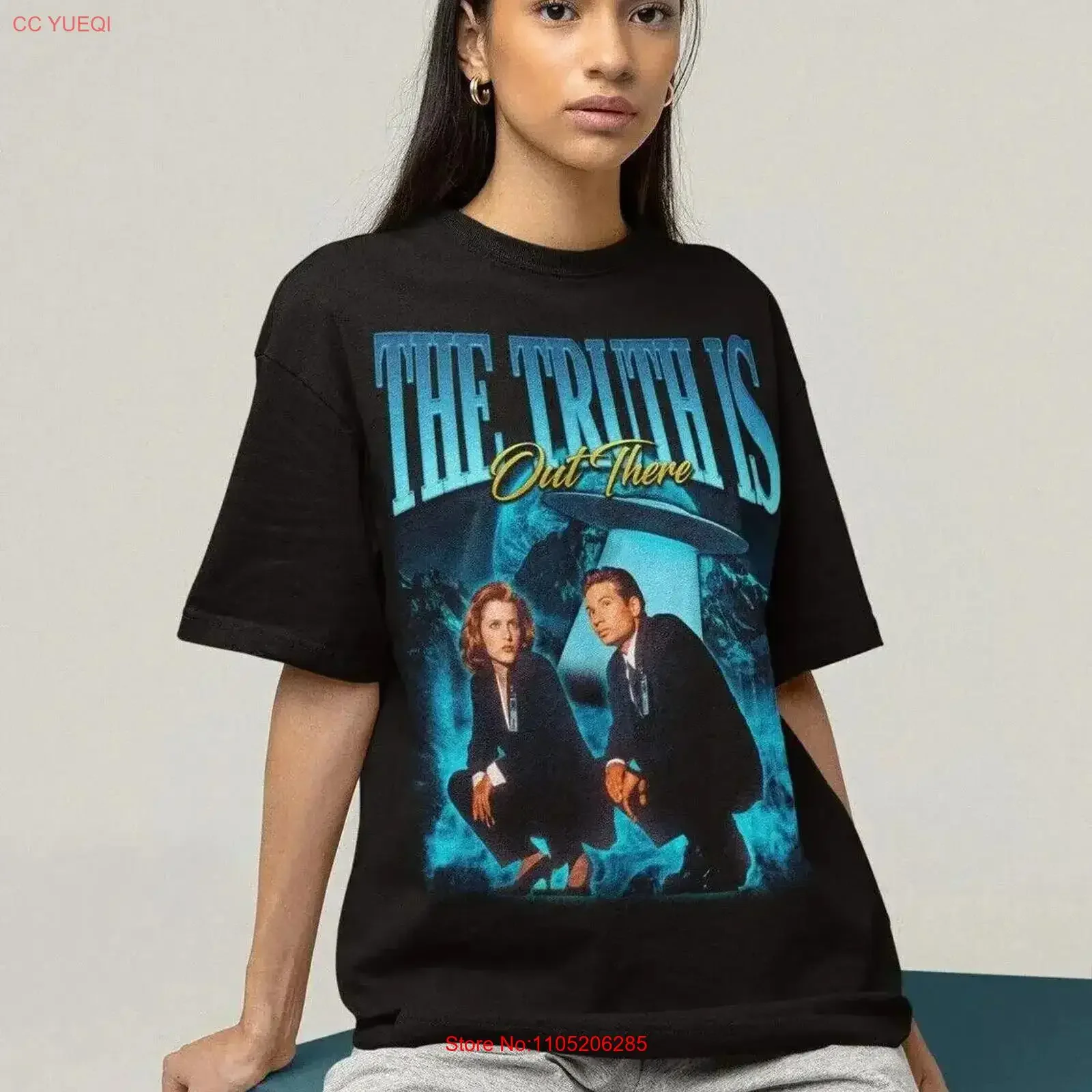 The Truth Is Out There T Shirt halloween horror X files vintage Washed Stylish Versatile Soft homme graphic Breathable vintage