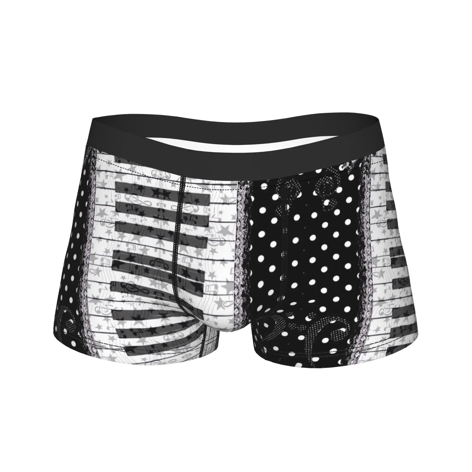

a polka dot and piano key pattern Boxer Brief Underwear High Quality Males Comfortable Boxershorts Printed Oversize Underpants
