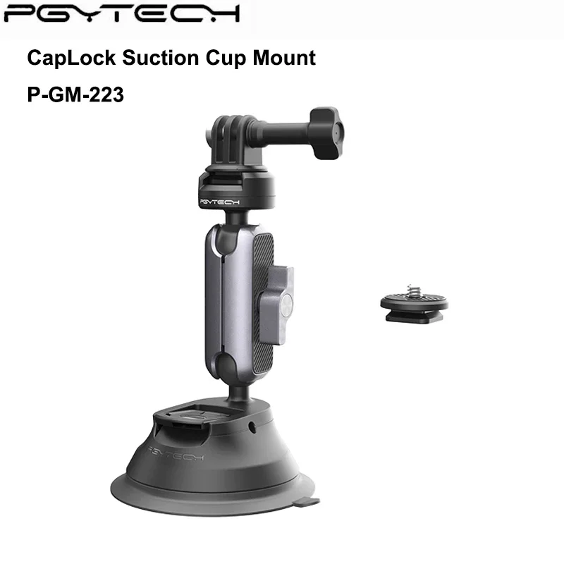 Pgytech Caplock Zuignap Auto Mount 360 ° Rotatie Voor Dji Osmo Action Pocket 3 Gopro12 10 9 Met 1/4 Standaard Adapter