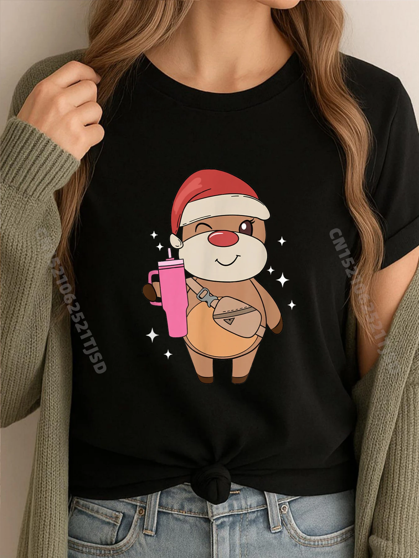

Funny Christmas Cute Santa Reindeer Boujee Xmas Mens Clothing 2025Tops Easter Day