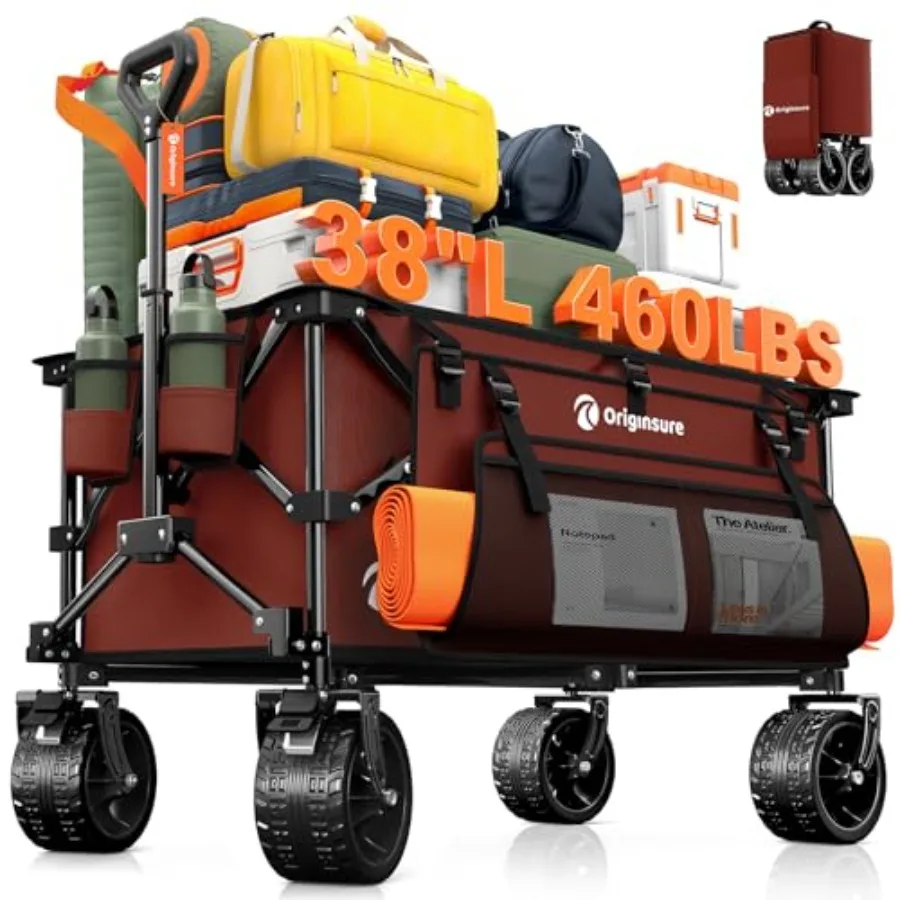 

Складная тележка-платформа 220 л, грузоподъемность 208 кг, сверхпрочная, с большими внедорожными колесами, универсальная