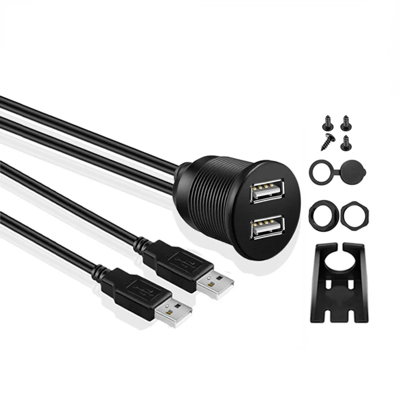 Bochara Usb 2.0 Usb 3.0 + Hdmi-Compatibel Verlengkabel Man-vrouw Usb Inbouw Panel Dashboard Kabel voor Auto Motorfiets