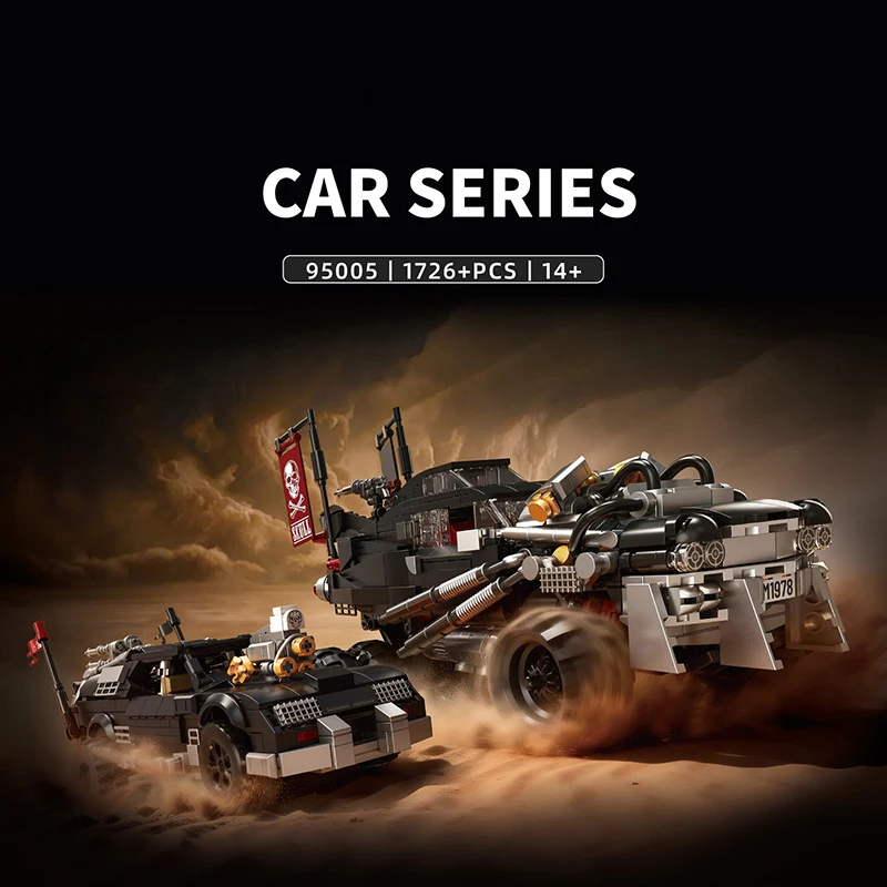 Post-Apocalyptic Desert Wasteland Vehicle Building Blocks Set, MOC Off-Road Armored Car Construction Toy, STEM Bricks Model Gift