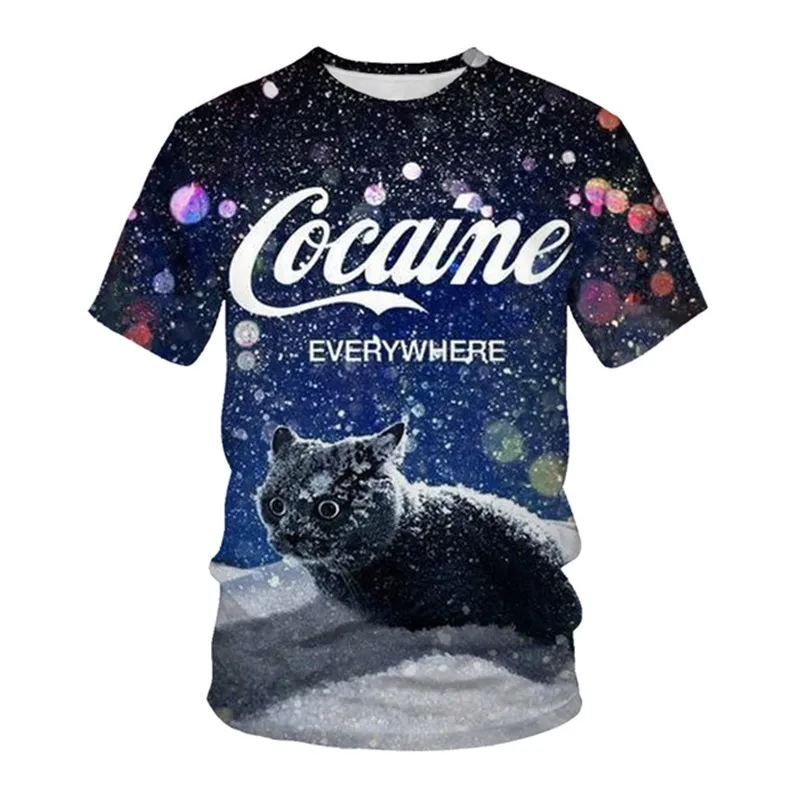 

Tie-dye Men's Cat Pattern T-Shirts Short Sleeve 6XL Plus Size Man Clothing Street Tops 3D Animal Print Loose Casual Big Size Tee
