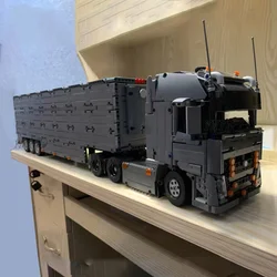 Technical Truck Engineering 6x4 Tractor Unit Semi Trailer Container Modified from 42078 the Mark Anthem MOC Building Blocks Toys