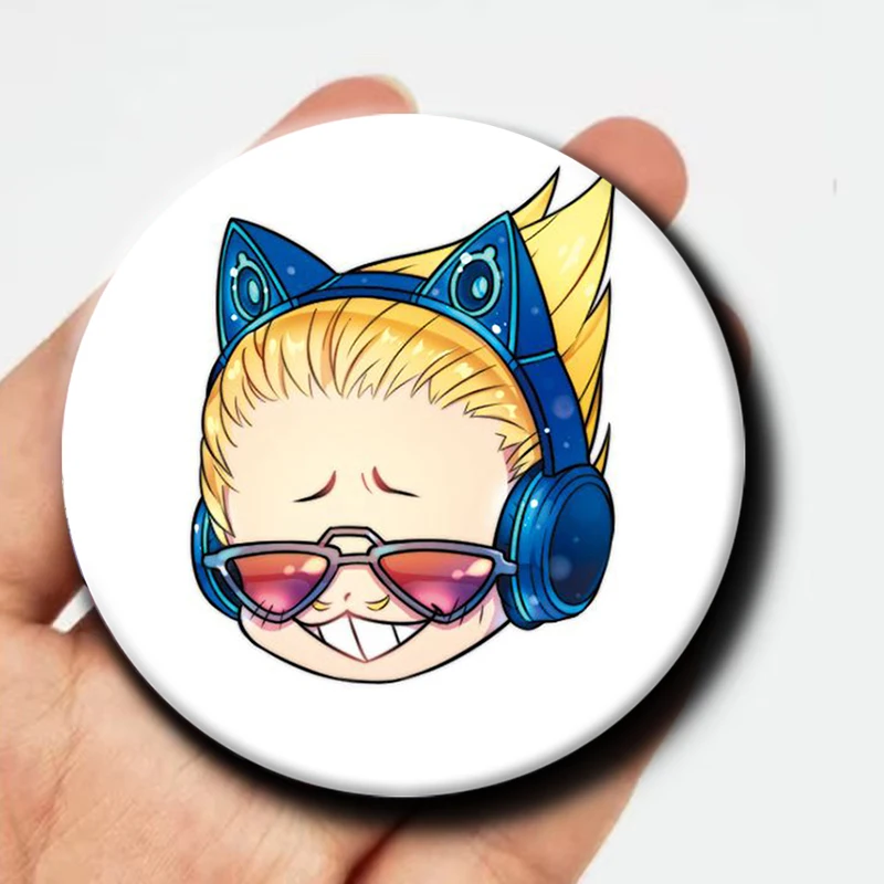 58mm Cartoon Character Present Mic Soft Button Pin Hero Anime Brooch Creative Badge for Backpack
