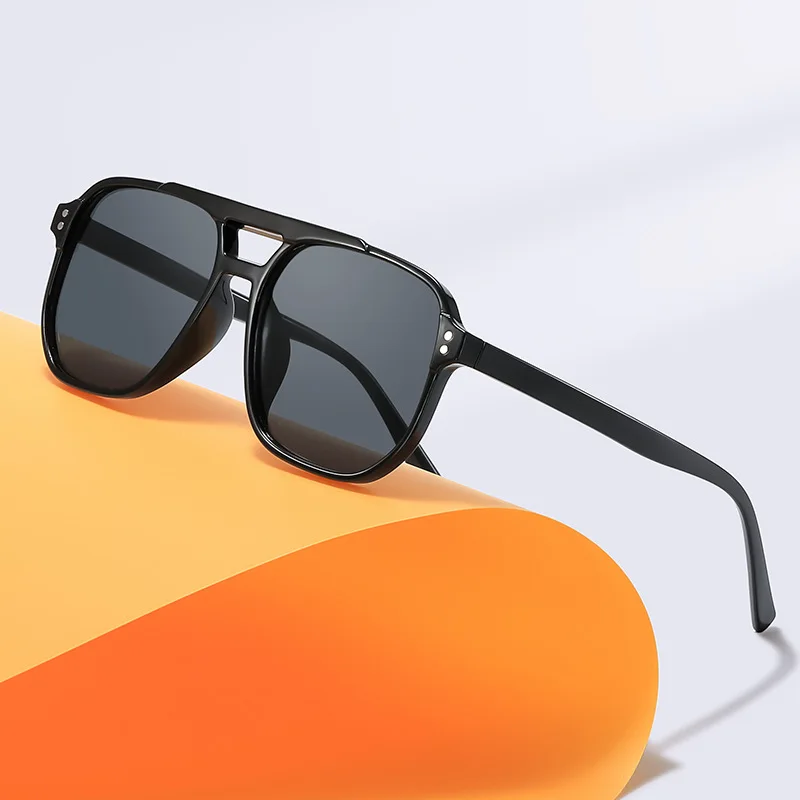 Gafas De Sol cuadradas para hombre y mujer, gafas De Sol poligonales Retro, gafas De Sol negras Vintage a la moda para mujer, gafas De Sol De doble haz