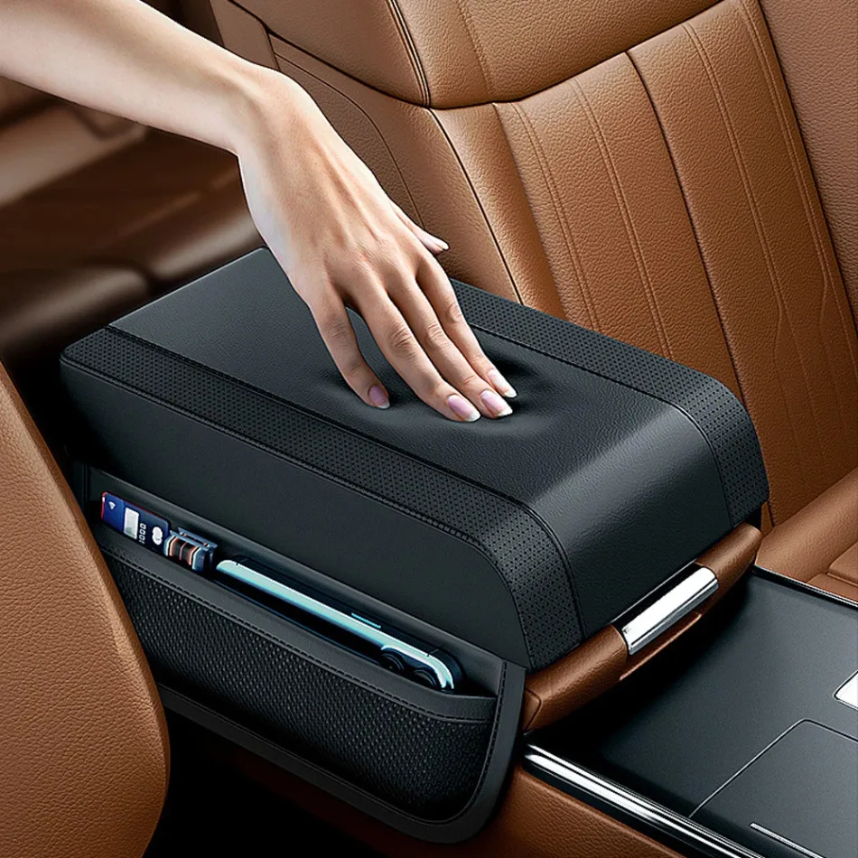 

Car Center Console Protector Cover Car Armrest Box Cushion Ergonomic Memory Foam Auto Arm Rest Mat Storage Pocket Cover