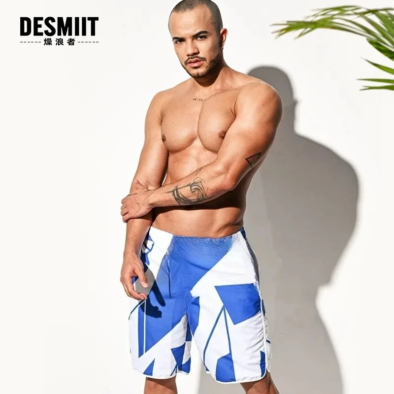 Desmiit longo praia calções de natação dos homens prancha de surf curto tronco maiô varas secagem rápida esporte maiô casual casa shorts