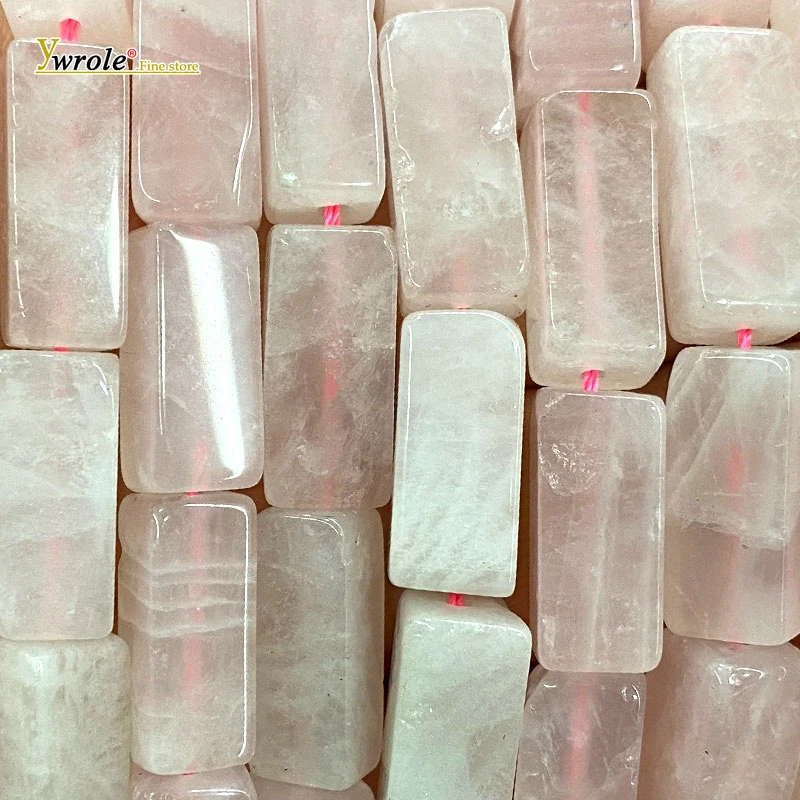 Natural Stone Irregular Cuboid Rose Quartz 8x20mm Loose Spacer Beads for Jewelry Making Diy Bracelet Charms Accessories 15''