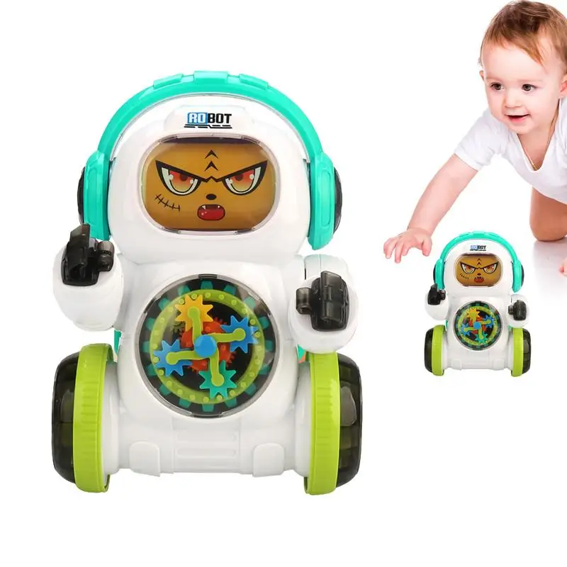 Rotating Robot Toys Electric Cartoon Musical Robot Toy Cute Expressions Early Learning Educational Toy For Children's Day Easter