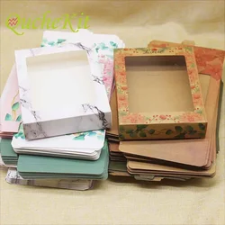 10Pcs Large Paper Box With Window DIY Chirstmas Gift Box Storage  Cake Cookie Home Party Wedding Packaging