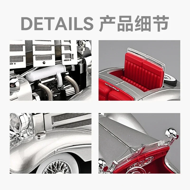 1:18 Scale 500K Pull Back Car with Sound and Light, Alloy Model Car, Diecast Toy Vehicle Boys Gift, Collectible Metal Cars