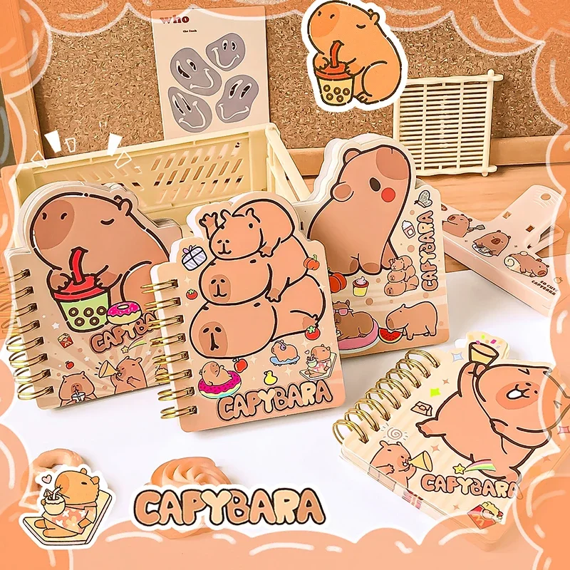 kawaii  Stationery office accessories School supplies small Notepad For Daily Notes capybara memo pads Mini Portable Notebook