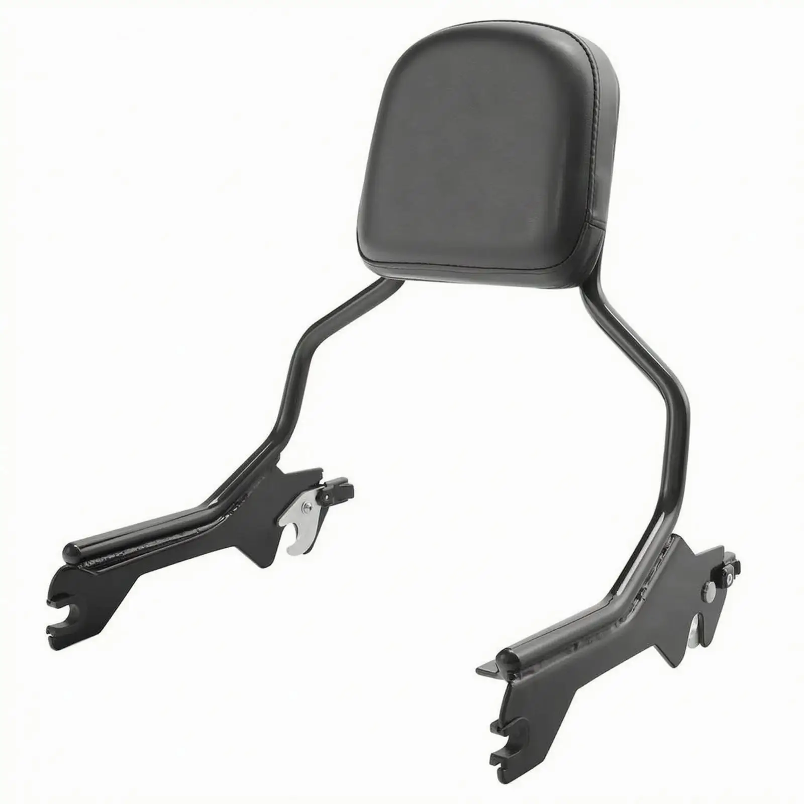 Durable Steel Passenger Backrest for Motorcycle with PU Leather Pad Push Button Screws Easy Install