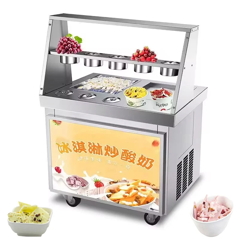 Square Electric Stir Fry Ice Cream Rolled Maker/Fried Ice Cream Roll Machine/Frozen Yogurt Ice Pan Rolled