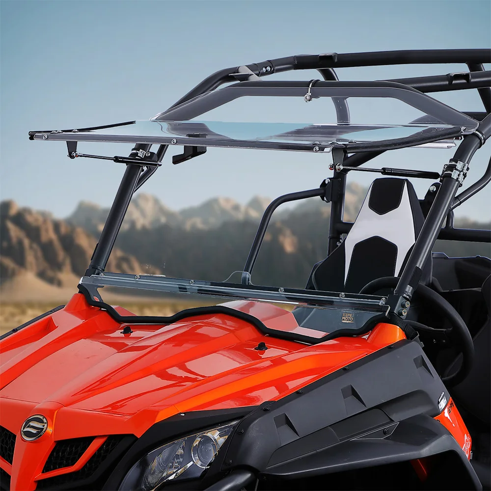 Откидное лобовое стекло 2 в 1, складное окно для CF-MOTO ZFORCE 500 2016-2022, 800 EX 2014-2022, 800 Trail 2016-2022, 1000 2017-2022
