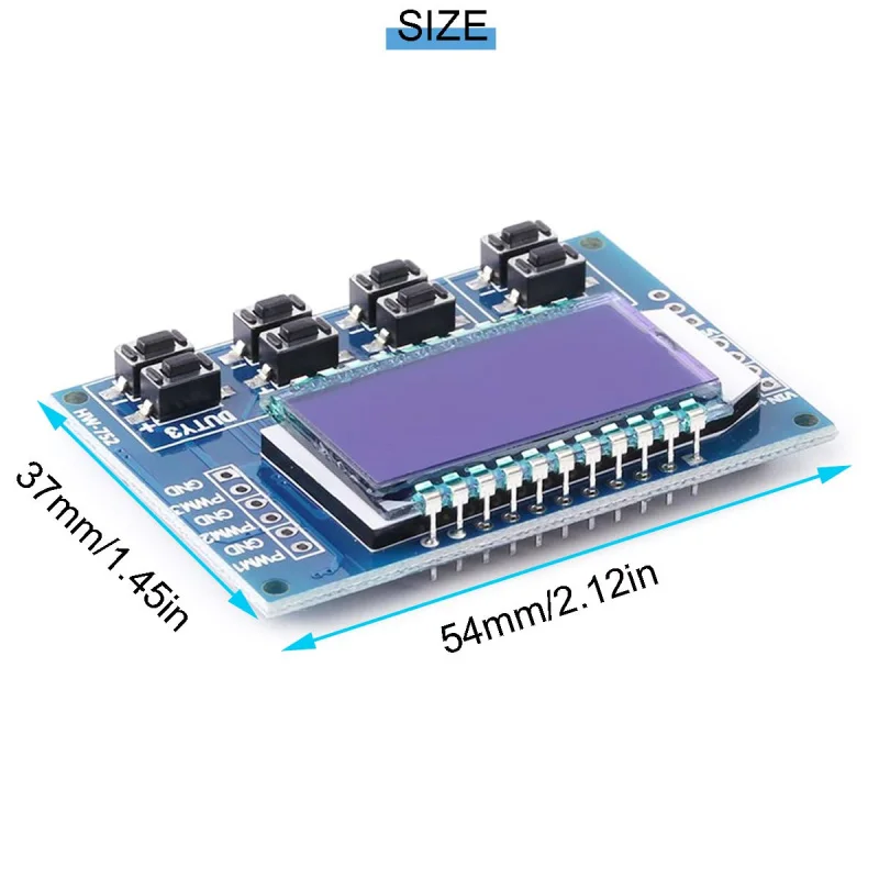 وحدة مولد إشارة النبض PWM ذات 3 قنوات مع شاشة LCD، تردد قابل للتعديل 1 هرتز - 150 كيلو هرتز، تحكم مستقل في دورة العمل