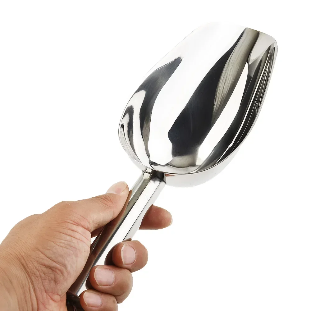 

Kitchen Ice Shovel Stainless Steel Scoops Nonslip Handle Defrosting Shovel Hanging Hole Kitchen Gadgets 12cm 27cm