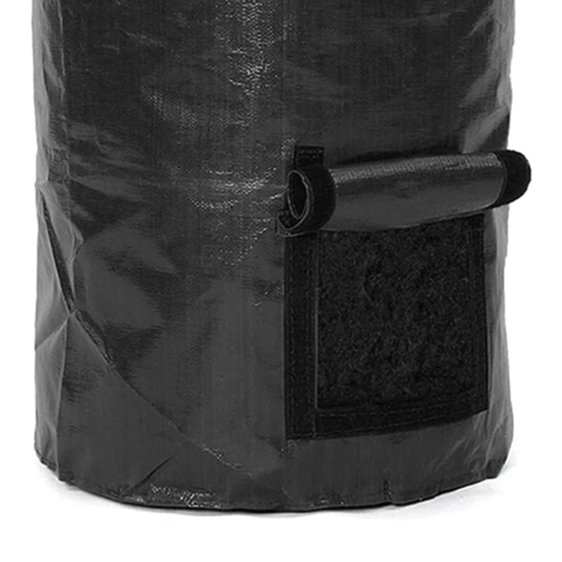 Collapsible Garden Yard Compost Bag With Lid Fertilizer Waste Sacks Composter 34 Gallon Ferment Manure Waste Collector Durable