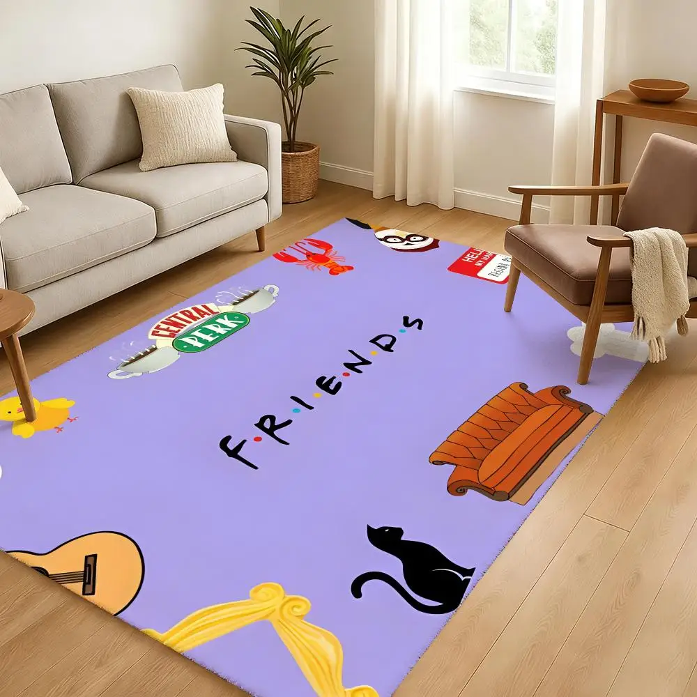 Classic F-Friends TV Show Floor Mat Soft Thickened Absorbent Non-Slip Bedroom Living Room Door Mat Home Decor Flannel Rugs