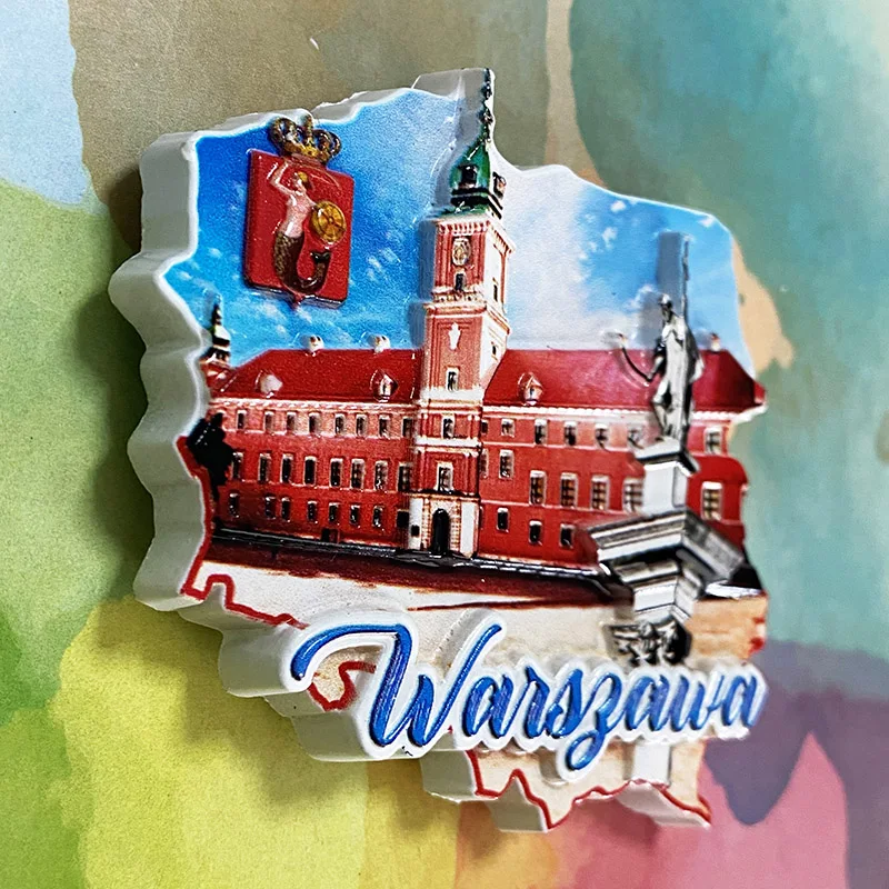 Warsaw, Poland, Tourism decoration souvenirs 3D Stereoscopic landscape architecture Cultural collection arts and crafts gifts