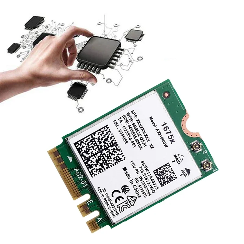 

8DB Antenna 1675X Wifi Card+8DB Antenna Kit AX210NGW AX1675X Wi-Fi 6E 2.4G 5G 6G 5374Mbps BT 5.2 M.2 NGFF Wifi Adapter